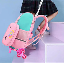 Cartoon Unicorn School Trolley Backpack Bag For Girls Kids Set