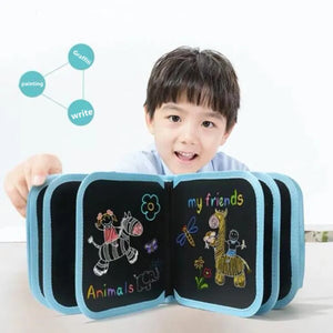 14 Pages Magic Blackboard Children Educational Toy Kids Coloring Drawing Book Erase Boards With 12 pcs Water Chalk Pens