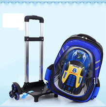 Children Sport Cars School Trolley Backpack Bag For Kids Boys