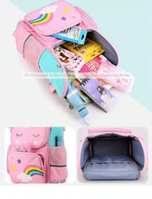 Cartoon Unicorn School Trolley Backpack Bag For Girls Kids Set