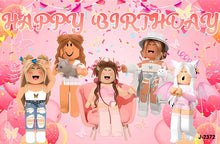 Boy Girls ROBLOX Birthday Banner Backdrop 100x150cm