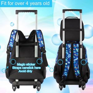 Rolling Backpack Rocket Trolley Bag For Kids