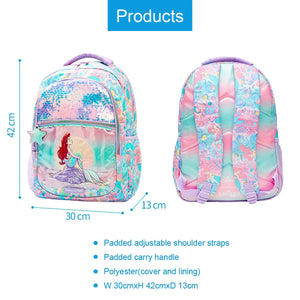 Cartoon Little Mermaid Ariel School Backpack Bag For Kids Girls