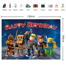 Boy Girls ROBLOX Birthday Banner Backdrop 100x150cm