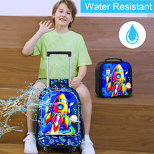 Rolling Backpack Rocket Trolley Bag For Kids