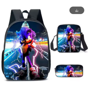 Cartoon Anime School Backpack Bag Set For Kids