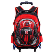 Children Sport Cars School Trolley Backpack Bag For Kids Boys