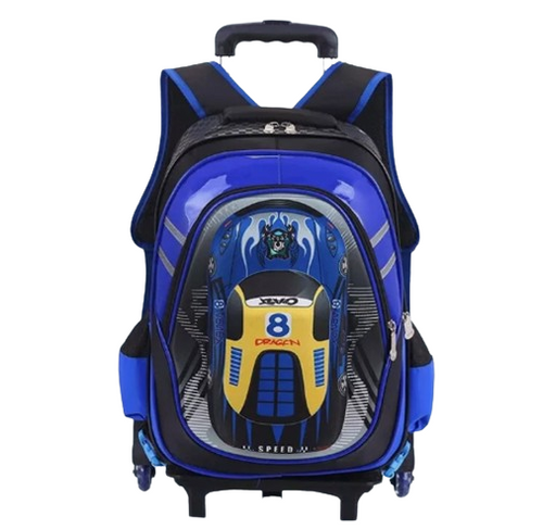 Children Sport Cars School Trolley Backpack Bag For Kids Boys