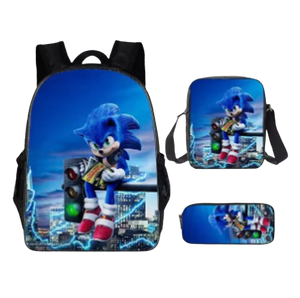 Cartoon Anime School Backpack Bag Set For Kids