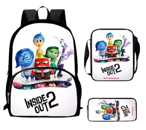 Cartoon Anime Inside Out School Backpack Bag Set For kids