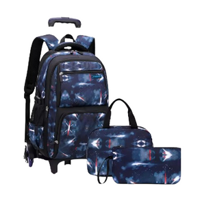 Primary Junior High Backpack for Boys Trolley School Bag Set