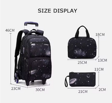 Primary Junior High Backpack for Boys Trolley School Bag Set