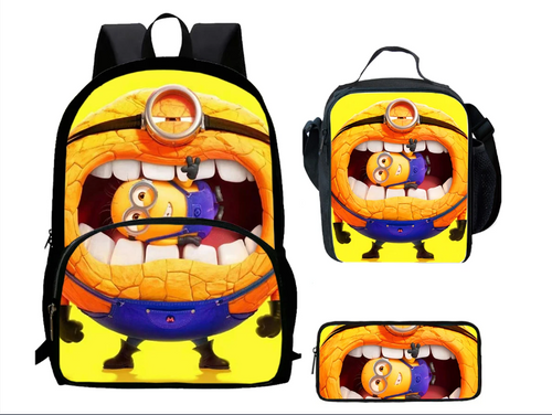 Minions School Backpack Bag Set For Kids