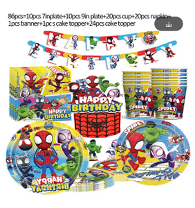 Spiderman and Friends Birthday Theme Supplies