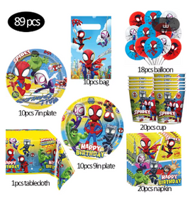 Spiderman and Friends Birthday Theme Supplies