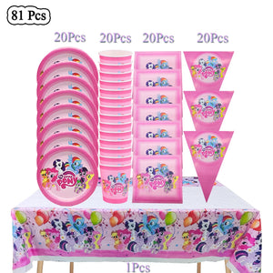 Cartoon My Little Pony Birthday Supplies