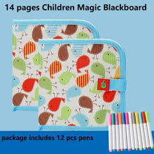 14 Pages Magic Blackboard Children Educational Toy Kids Coloring Drawing Book Erase Boards With 12 pcs Water Chalk Pens