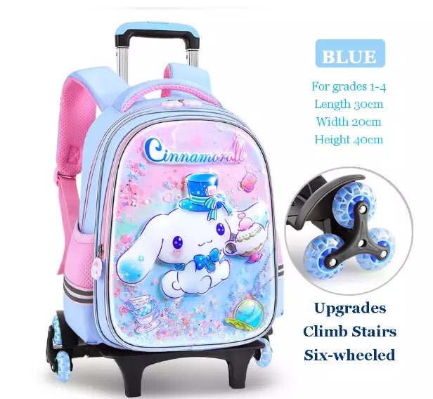 Cinnamoroll School Trolley Backpack Bag For Kids Girls